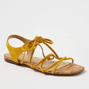 Ann Taylor ISLA Size 11 Yellow Strappy Suede Sandal, New in Box